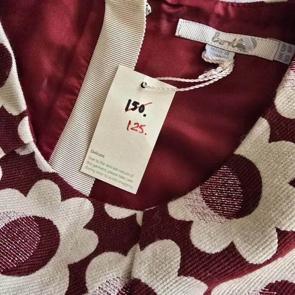 NWT Boden Harriet Daisy Jacquard Sheath Dress Size 8P (Med Petite) Cream/Mauve - Picture 10 of 13